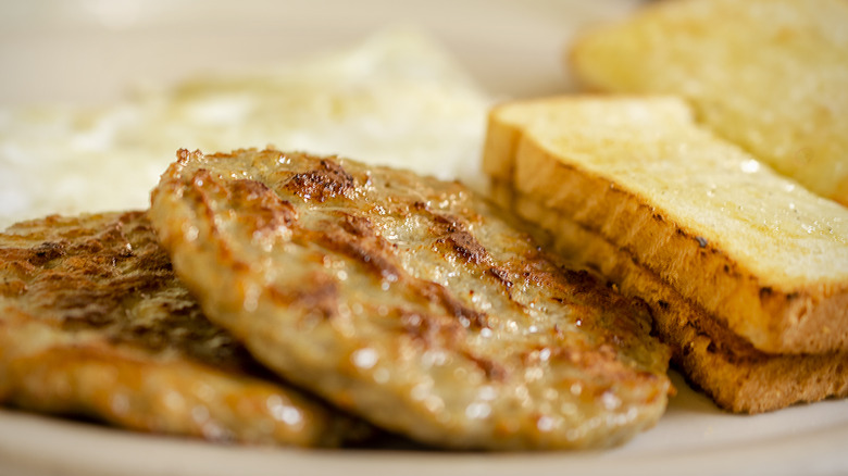 breakfast sausage and toast