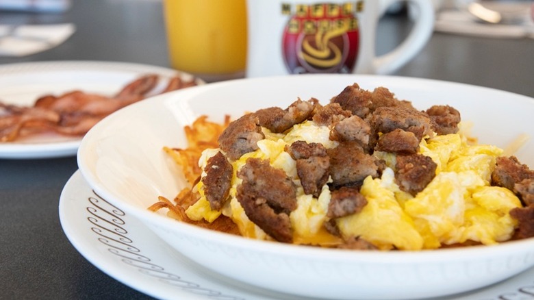 Waffle House hashbrown sausage bowl