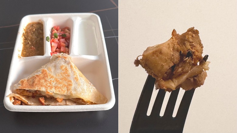 Chicken quesadilla with sides from Chipotle
