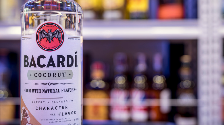 Close up of Bacardi coconut rum
