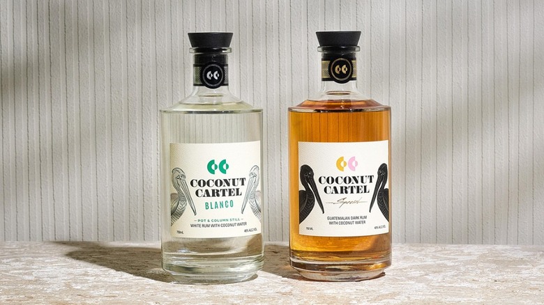 Two bottles of Coconut Cartel Rum