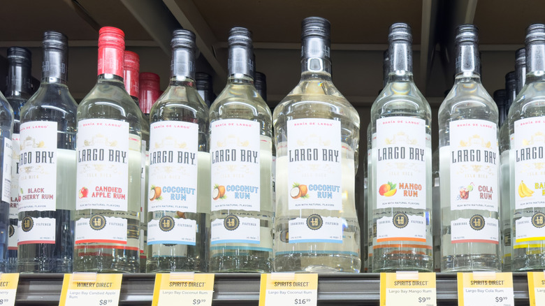 Bottles of Largo Bay rum on store shelves