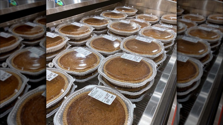 Pumpkin pies on display