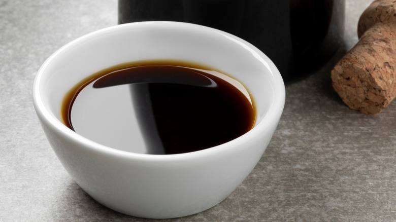 Bowl of balsamic vinegar sauce