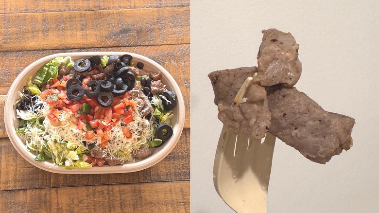 Moe's salad with steak