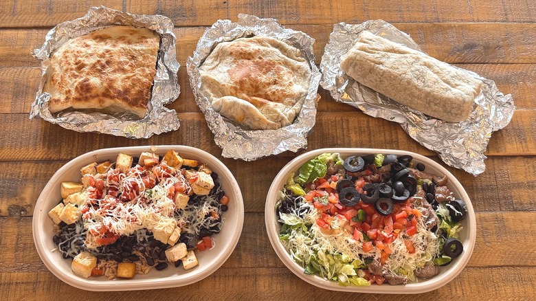 Various items from Moe's Southwest Grill
