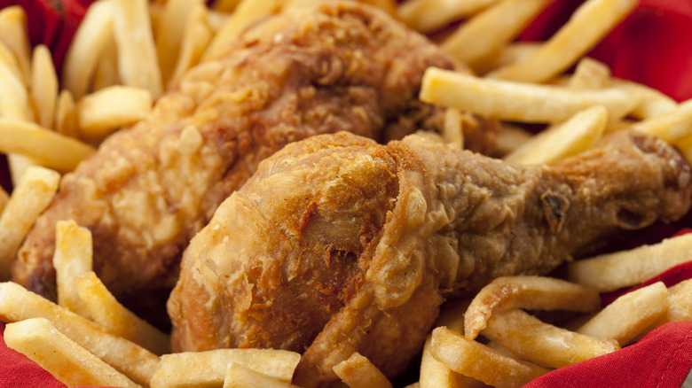 fried chicken and french fries