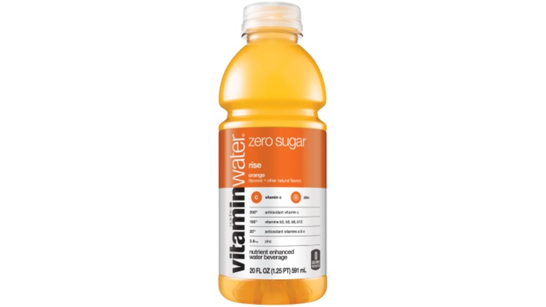 A 12-pack of Vitaminwater Rise against a white background