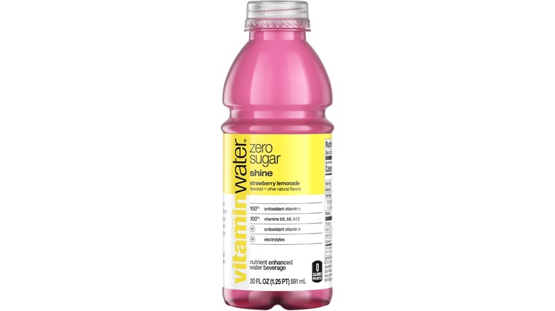 A 12-pack of Vitaminwater Shine against a white background