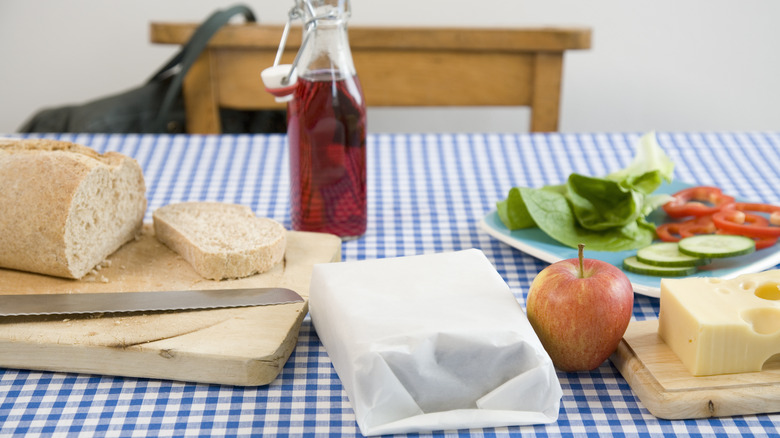 wrapped sandwich with ingredients