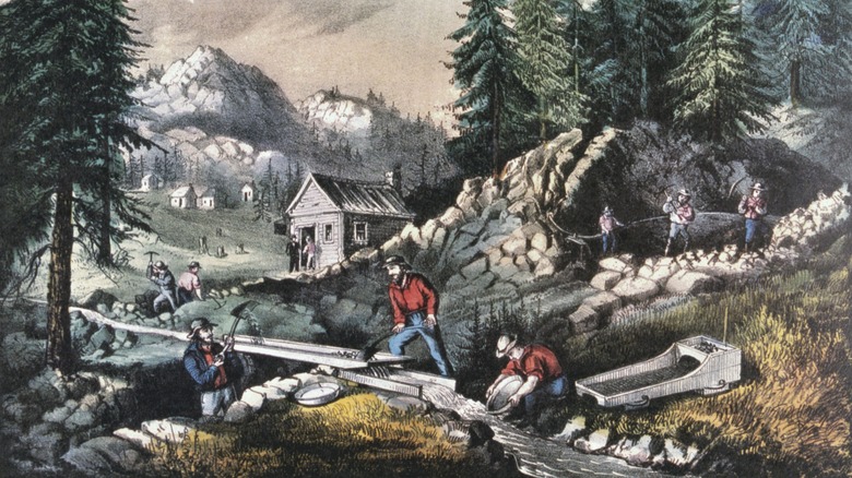 illustration of gold rush prospectors
