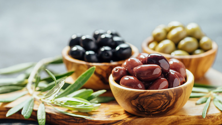 Olives in bowls