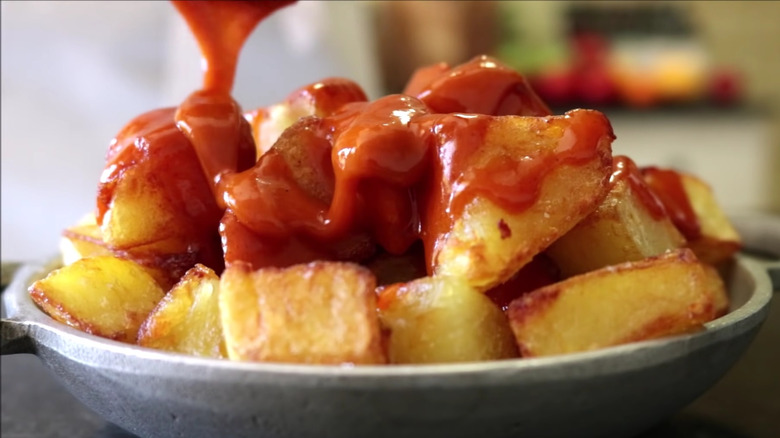 Patatas bravas in bowl