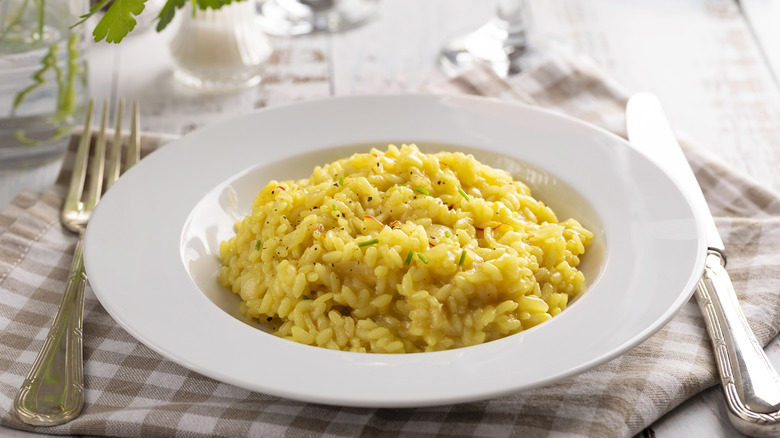 bowl of risotto on table