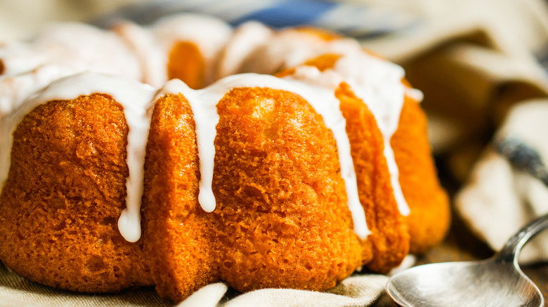 A glazed pumpkin Bundt cake