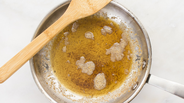 skillet of brown butter 