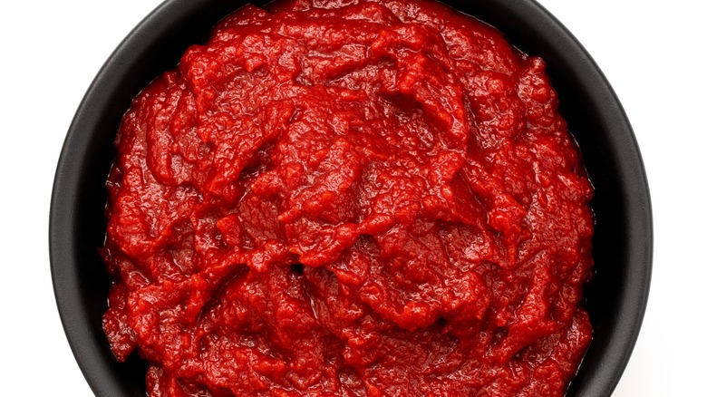 Bowl of tomato paste