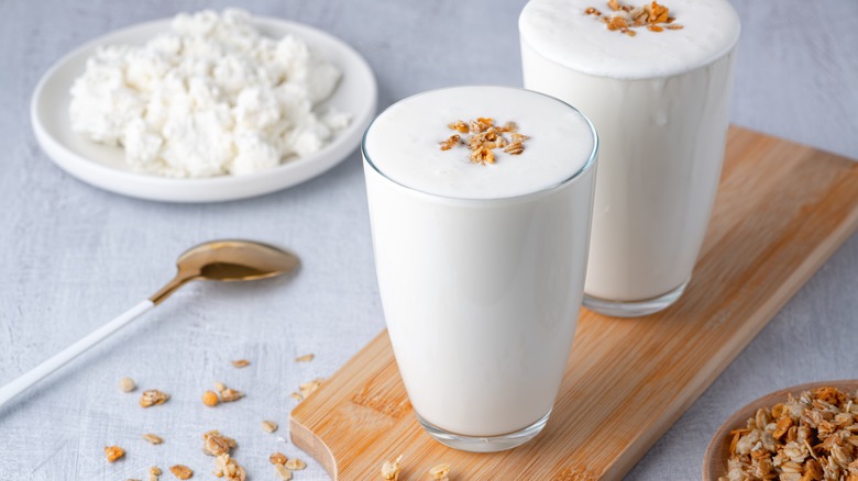 yogurt with copper spoon