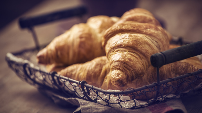 Croissants in a basket
