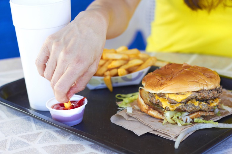 unhealthy fast food sandwich