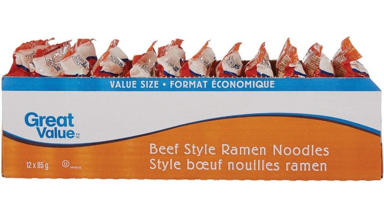 Box of beef ramen noodles