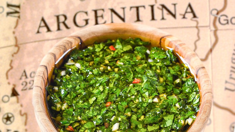 chimichurri sauce on map 