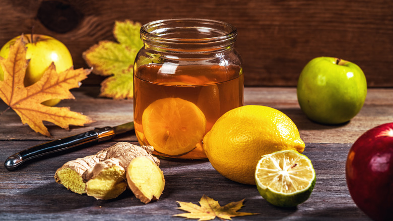 Haymaker's punch filling mason jar