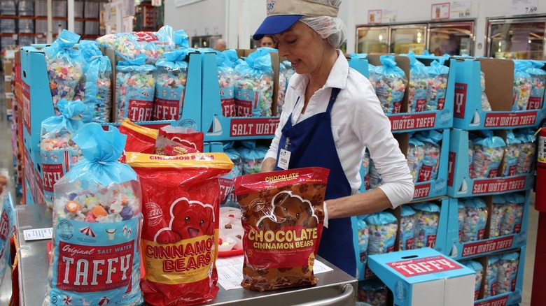 Costco employee giving out samples
