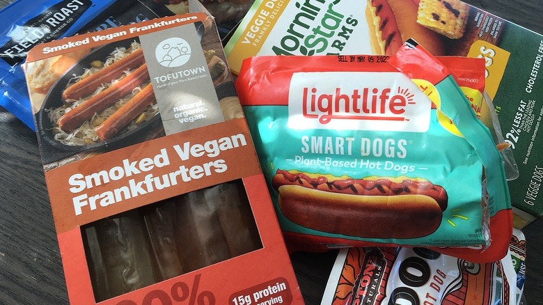 Vegan hot dog packages