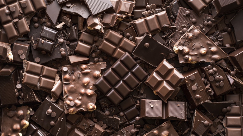 Assorted bars of chocolate