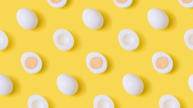 several hard-boiled eggs