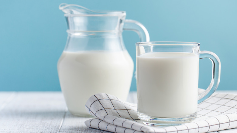 jug and cup of milk