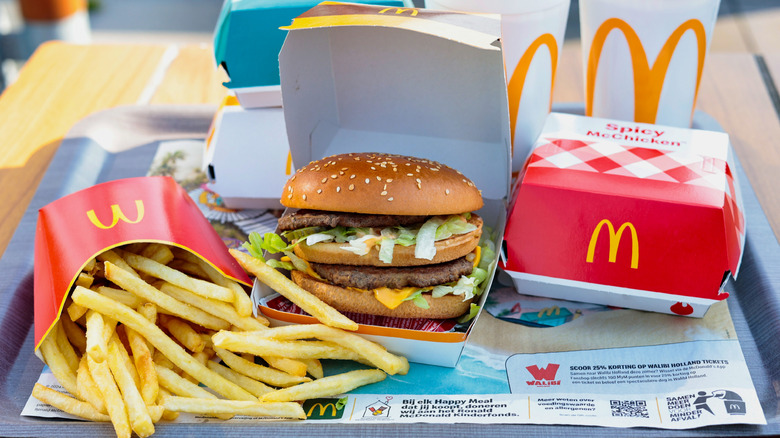McDonald's food on tray