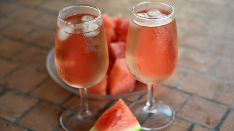 chilled glasses of rosé