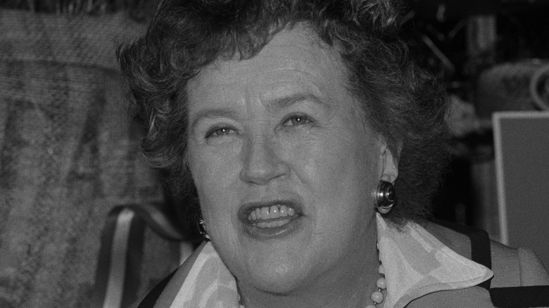 black and white photo of Julia Child