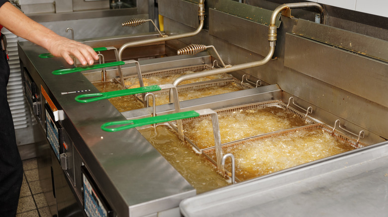 Deep fryers in a restaurant