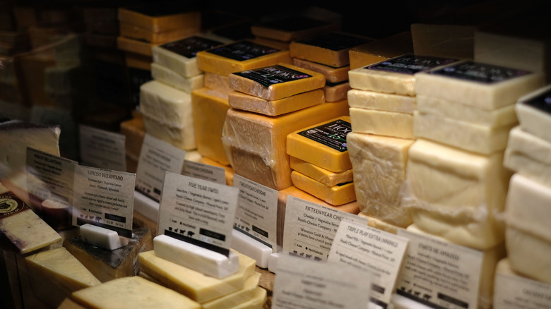 A well-stocked cheese shop in Wisconsin