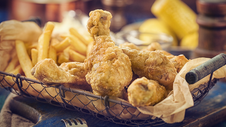 basket of fried chicken
