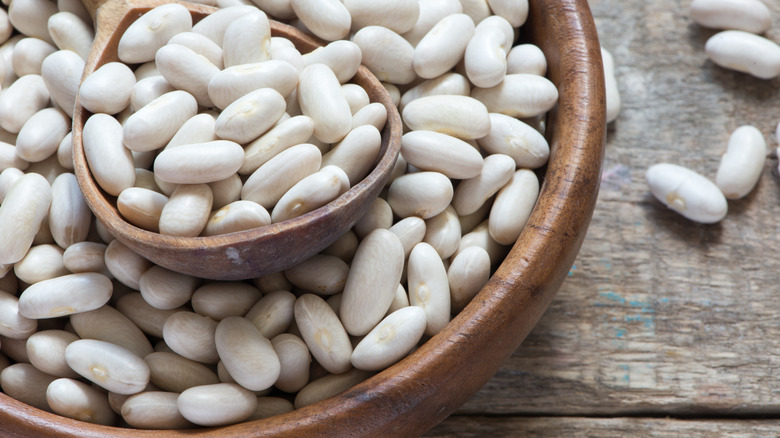 scoop of cannellini beans