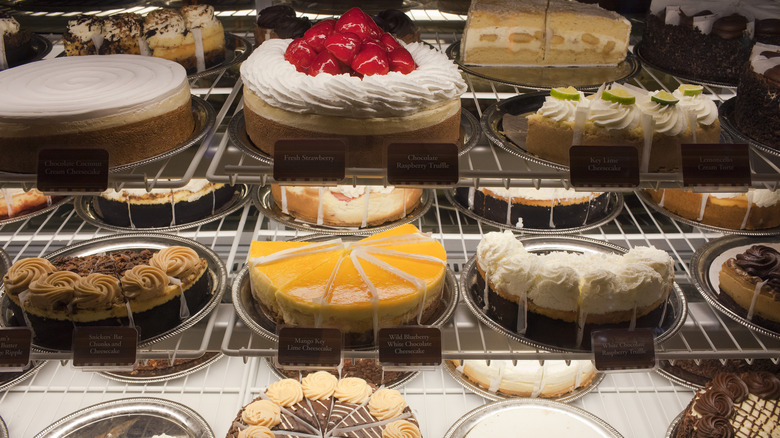 Cheesecakes on display