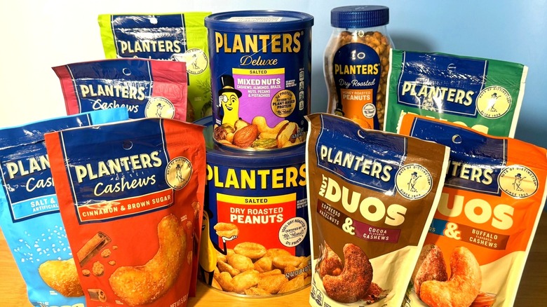Various flavored Planter's nuts on table