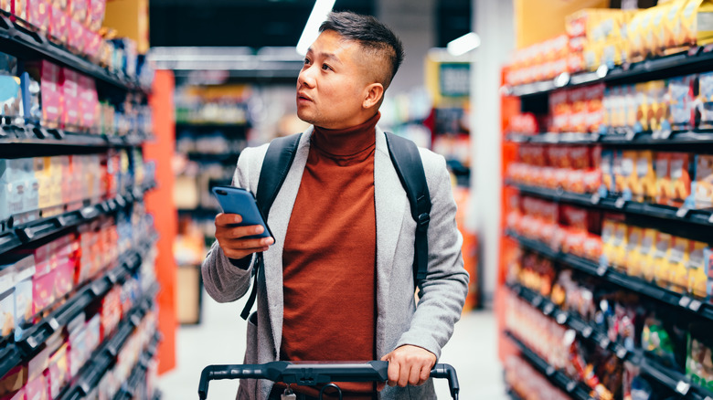 Man shopping at Trader Joe's 