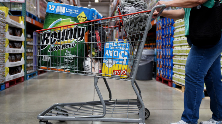 A cart full of groceries