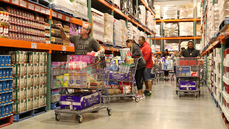 Shoppers at Costco