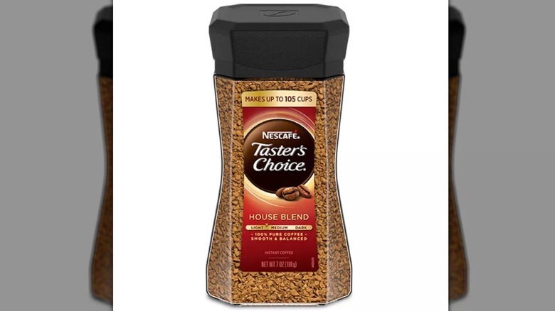 A bottle of Nescafe Taster's Choice House Blend instant coffee