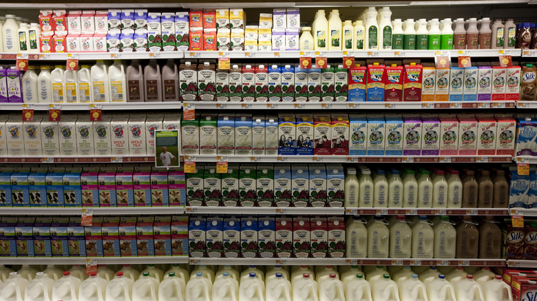 Dairy products in whole foods cooler