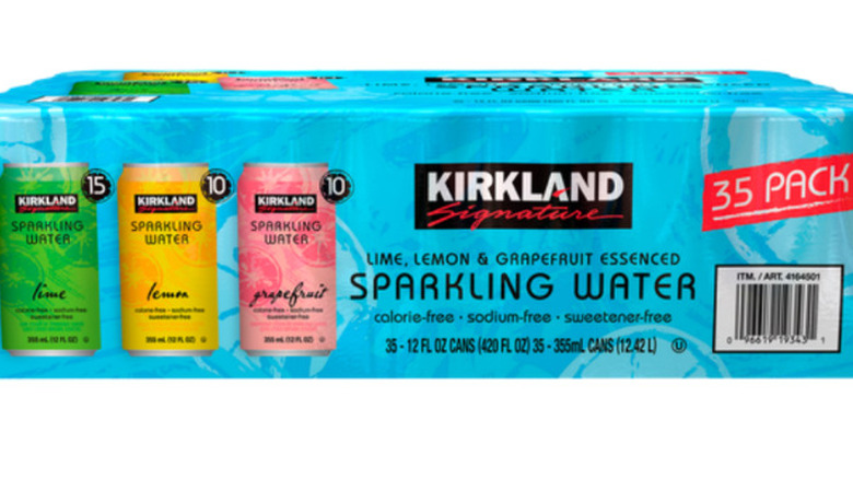 a case of lime, lemon, and grapefruit flavored sparkling water
