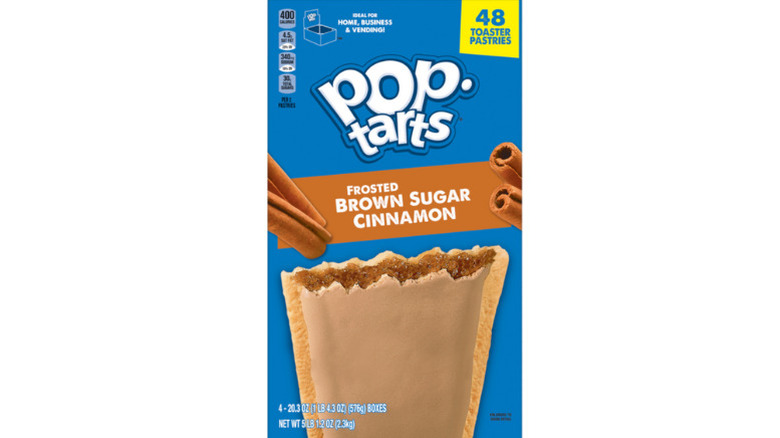 a box of Frosted Brown Sugar Cinnamon Pop-Tarts against a white background.