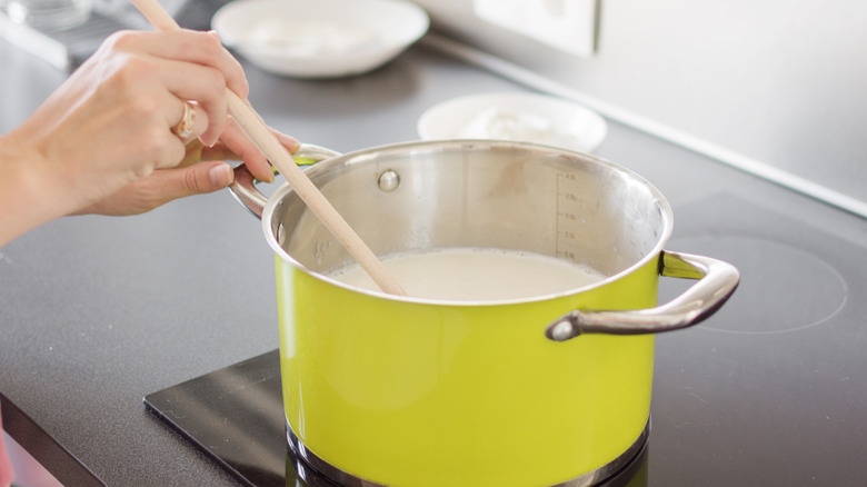 Milk on the stove