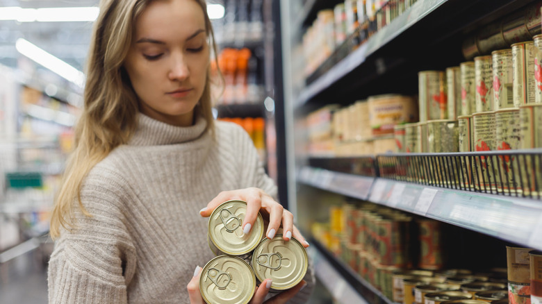shopping for canned food